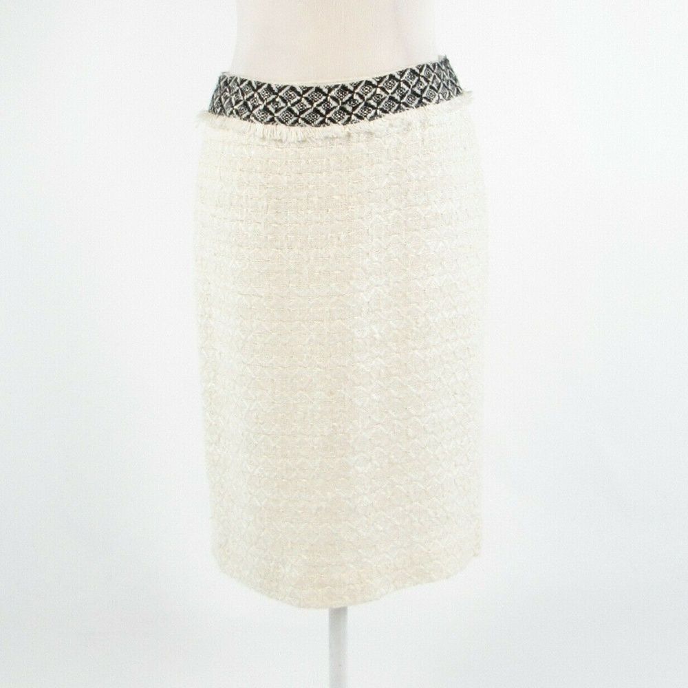Ivory black DD COLLECTION pencil skirt 4